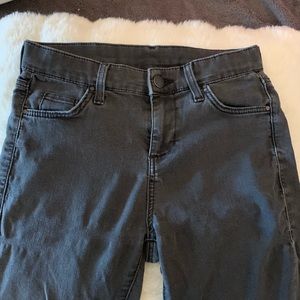 Topshop black ripped knee Leigh jeans